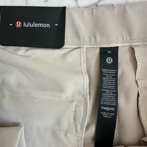 Lululemon Men's ABC Slim-Fit 5 Pocket Pant Warpstreme Grey Size 36 NEW - Picture 3 of 10
